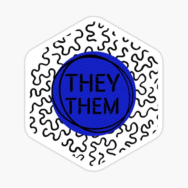 Primary Pronoun Polygon They/them Blue Sticker