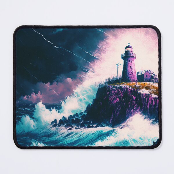 Item preview, Living Life in Colour Series - Lighthouse Waves designed and sold by AICreateWorlds.