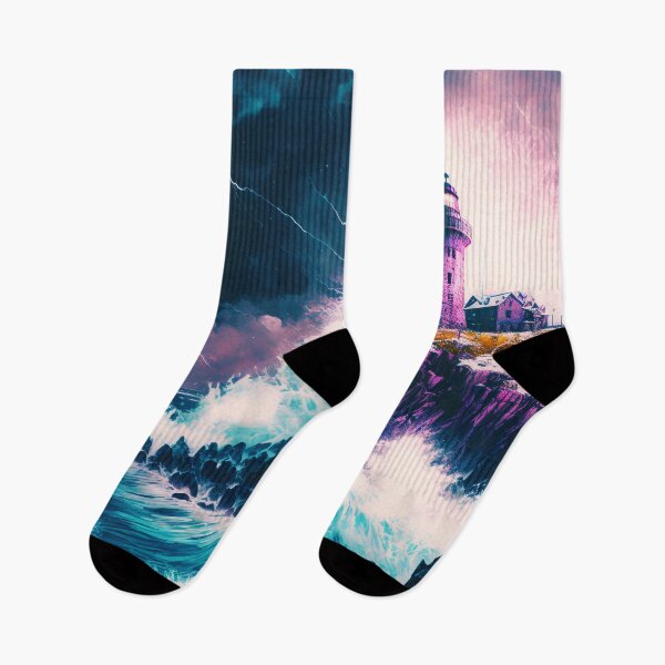 Item preview, Living Life in Colour Series - Lighthouse Waves designed and sold by AICreateWorlds.