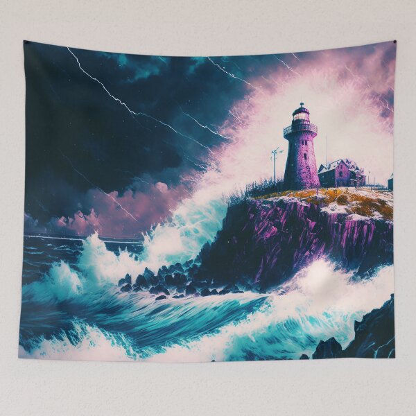 Item preview, Living Life in Colour Series - Lighthouse Waves designed and sold by AICreateWorlds.