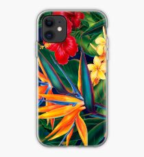 Tropical Paradise Hawaiian Birds of Paradise Illustration iPhone Case