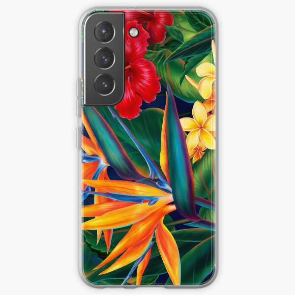 Tropical Paradise Hawaiian Birds of Paradise Illustration Samsung Galaxy Soft Case