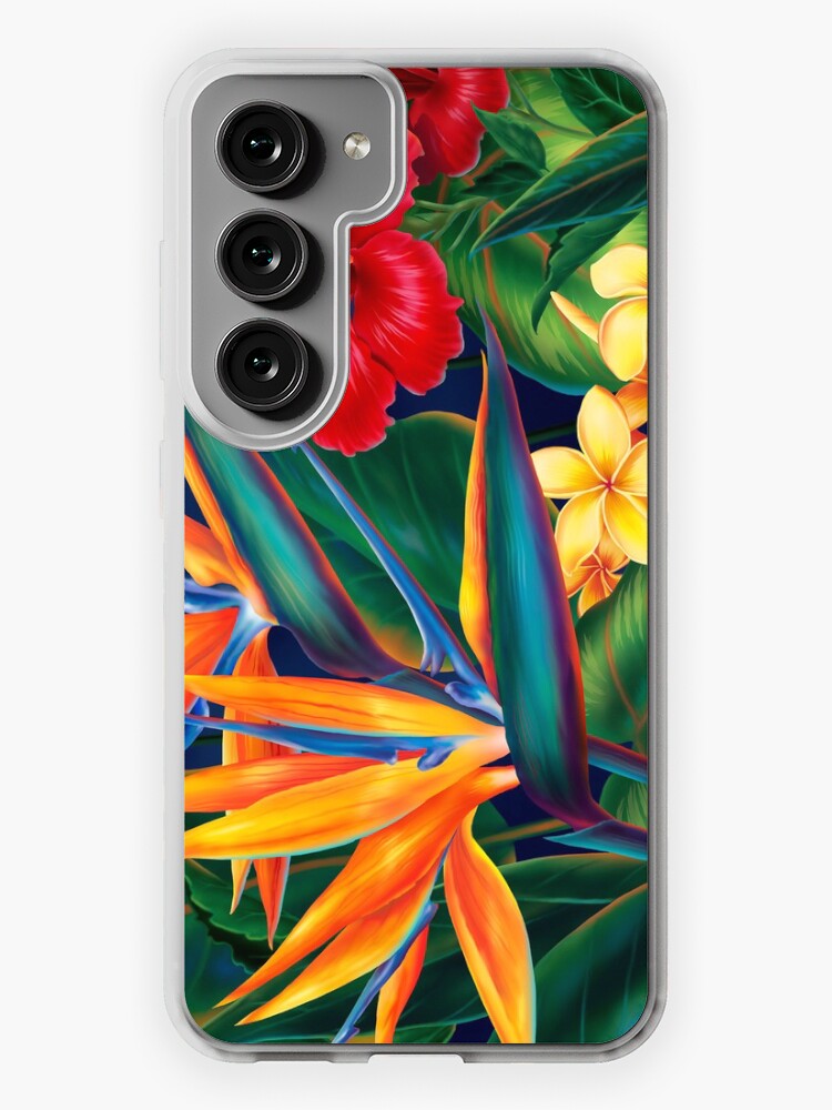 Thumbnail 1 of 4, Samsung Galaxy Phone Case, Tropical Paradise Hawaiian Birds of Paradise Illustration designed and sold by DriveIndustries.
