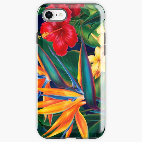 Tropical Paradise Hawaiian Birds of Paradise Illustration iPhone Tough Case