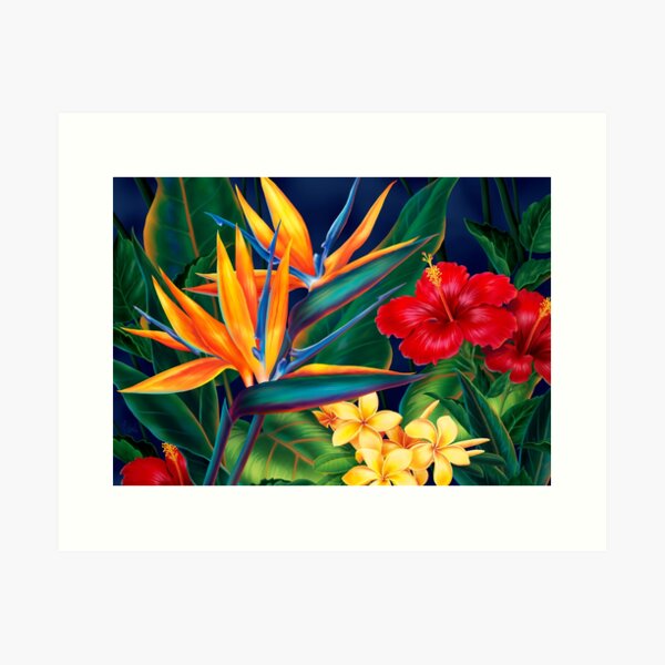 Item preview, Tropical Paradise Hawaiian Birds of Paradise Illustration designed and sold by DriveIndustries.