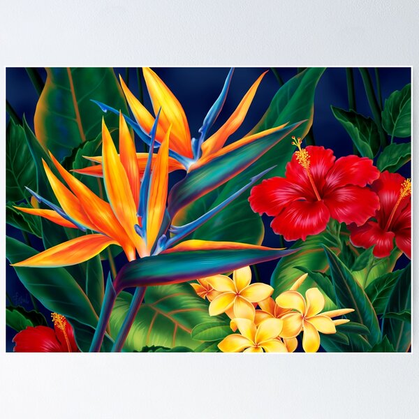 Artikel-Vorschau von Tropische Paradies-Hawaii-Paradiesvogel-Illustration, designt und verkauft von DriveIndustries.