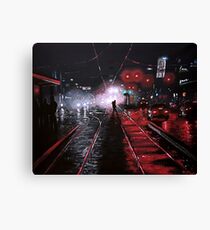 Night City Rain - 6 Canvas Print