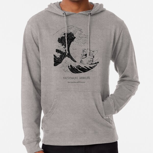 #meowdernart - Katsushicat Hokusai Lightweight Hoodie