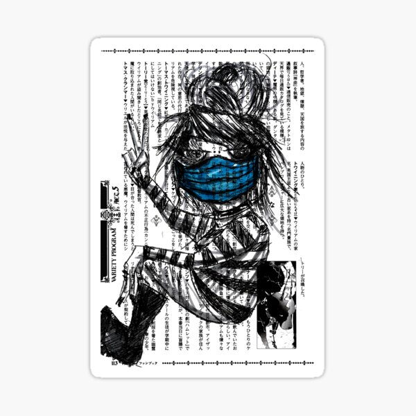 Vista previa del artículo con la obra «Chica anime harajuku estilo vanguardista», diseñado y vendido por Hekkoto.