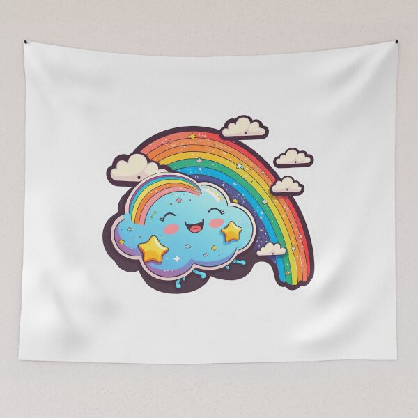 Item preview, Cute Chibli Rainbow Cloud Happy designed and sold by Itis-Whatitis.