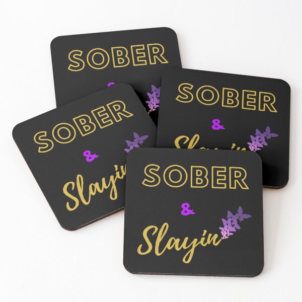 Item preview, Sober and Slayin with purple butterflies  designed and sold by Tuesday Robbins.