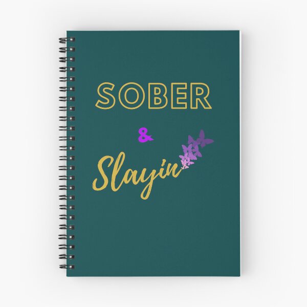 Item preview, Sober and Slayin with purple butterflies  designed and sold by Tuesday Robbins.