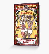 "The Tattooed Lady" Sideshow Poster Greeting Card