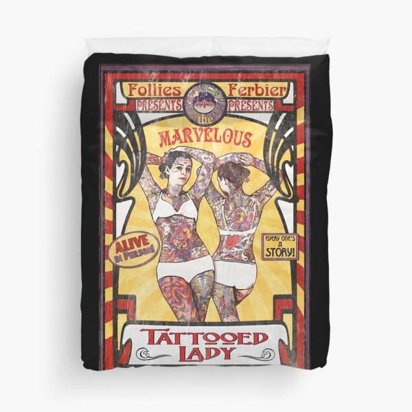 "The Tattooed Lady" Sideshow Poster Duvet Cover