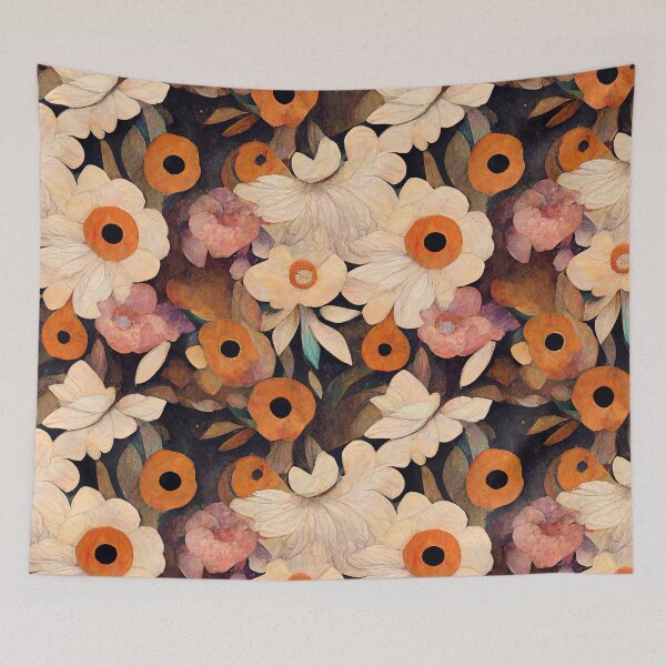 Aperçu de l'œuvre Lively Orange Blooms créée et vendue par BellasArtStudio.