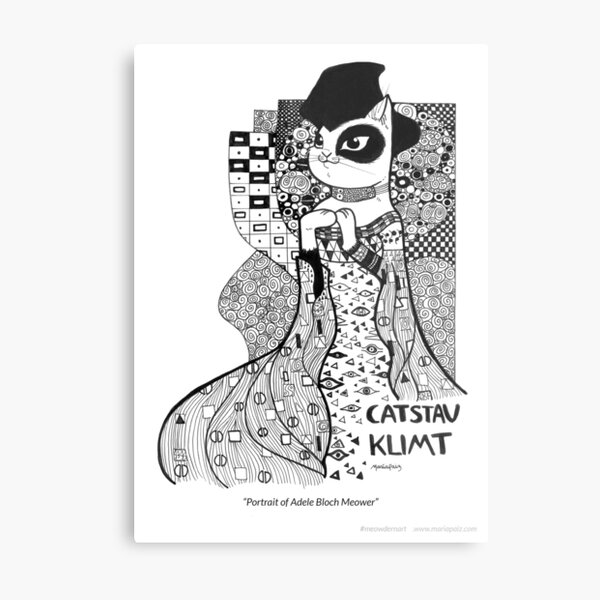 #meowdernart - Catstav Klimt Metal Print