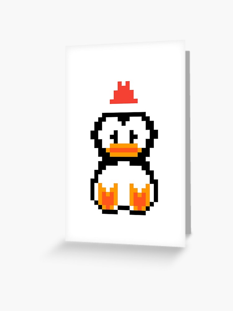 Oiseau Pingouin Bébé Noël Rétro 8 Bits Pixel Art Cadeau Carte De Vœux