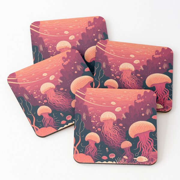 Item preview, Underwater Warm Landscape Coral Full Of Jellyfish designed and sold by raulmaler.