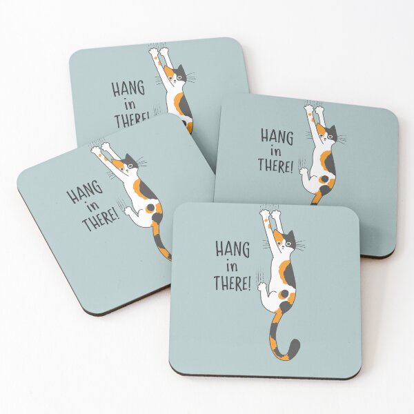 Item preview, Calico Cat Hanging On Hang In There Funny Cat Holding On designed and sold by Jenn Inashvili.