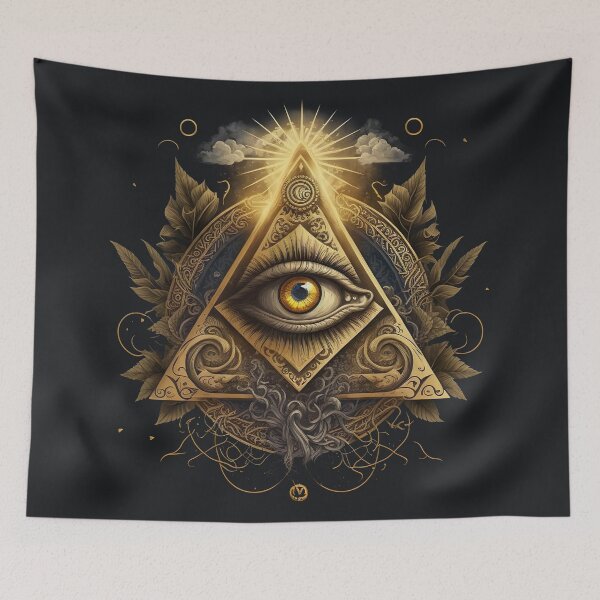 Item preview, The golden eye of providence glowing bright designed and sold by Vela Barrera.