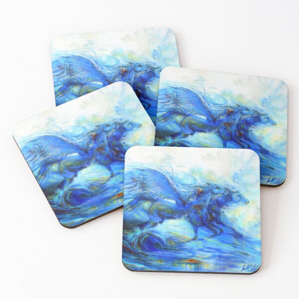 Item preview, Sea Horses Oil 2007 by Artist Heather Calderón designed and sold by HCalderonArt.