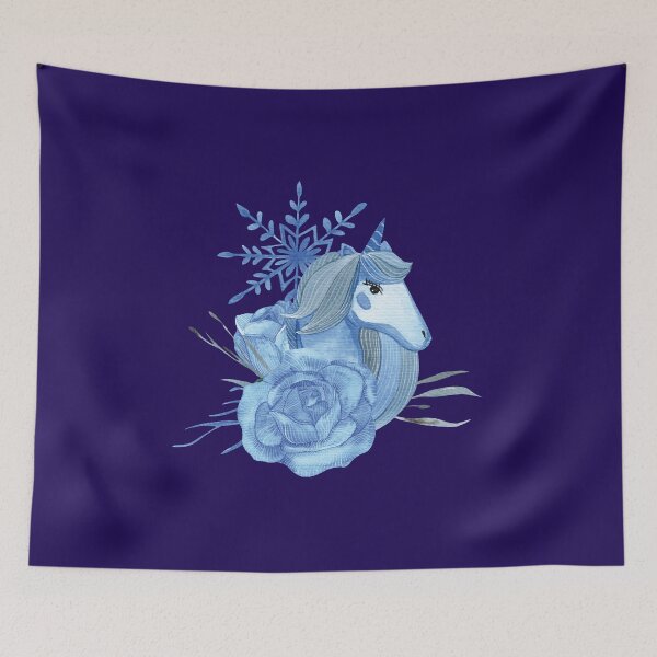 Item preview, Snowflake unicorn watercolor illustration designed and sold by pinkyfish1010.
