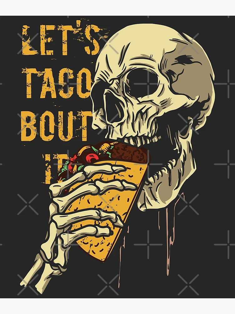 Funny Tacos Lets Taco Bout It Mexican Food Wood Print by EQ