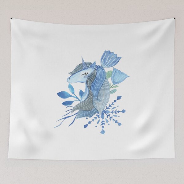 Item preview, Copy of Snowflake unicorn watercolor illustration designed and sold by pinkyfish1010.