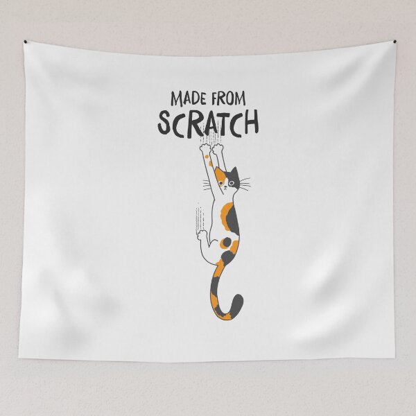 Item preview, Made From Scratch Funny Calico Cat Hanging On designed and sold by Jenn Inashvili.