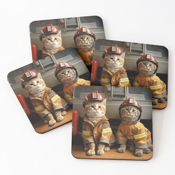 Item preview, Firemen. Cats. Firecats. designed and sold by FreeBot99.