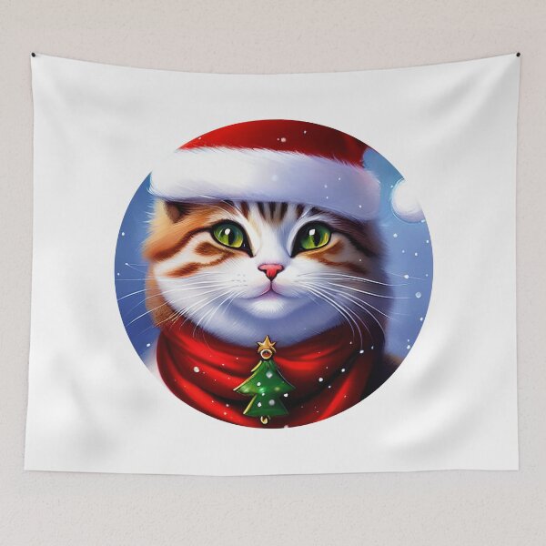 Item preview, Christmas Cat Closeup designed and sold by ArtificialCraft.