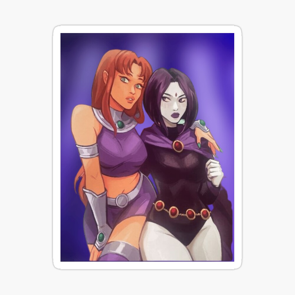 Starfire and Raven Teen Titan Sticker | Teen Titan Go Stickers 