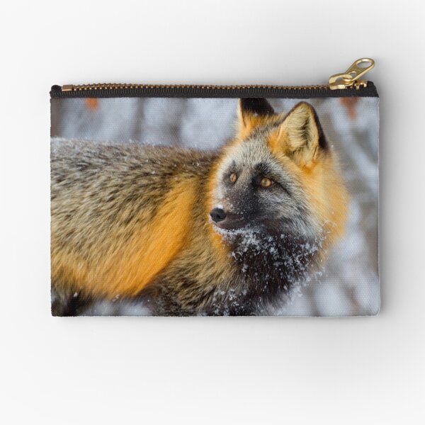 Cross Fox in the Arctic Zipper Pouch