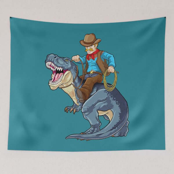 Item preview, Western Cowboy Riding T Rex Dinosaur Wild West Dino Rodeo designed and sold by Sankiloeti.
