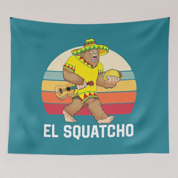 Item preview, Bigfoot El Squatcho Cinco de Mayo Mexican Poncho Sombrero designed and sold by Sankiloeti.