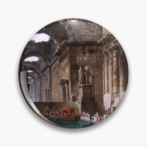 Item preview, Ruins Of A Roman Bath With Washerwomen by Hubert Robert designed and sold by Xzendor7 Digital Art Creations.
