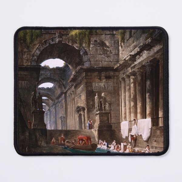 Item preview, Ruins Of A Roman Bath With Washerwomen by Hubert Robert designed and sold by Xzendor7 Digital Art Creations.