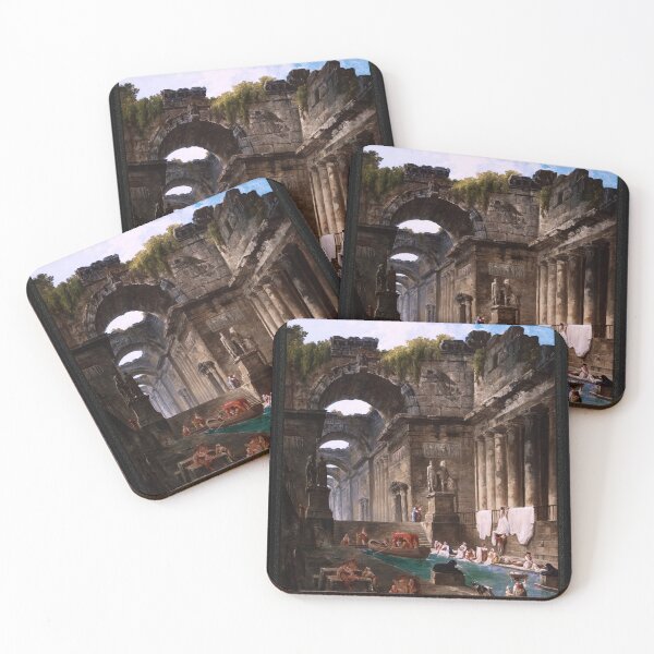 Item preview, Ruins Of A Roman Bath With Washerwomen by Hubert Robert designed and sold by Xzendor7 Digital Art Creations.