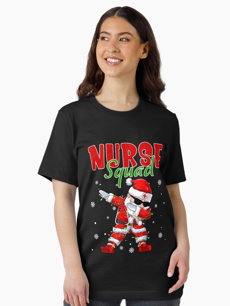 Dabbing Santa Shirt Christmas Scrub Tops Women Funny Nurse T-Shirt Dabbing Santa Shirt Christmas Scrub Tops Women Funny Nurse T-Shirt