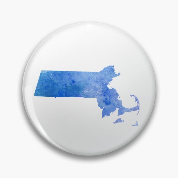 Item preview, Blue watercolor Massachusetts designed and sold by laurenlabadini.