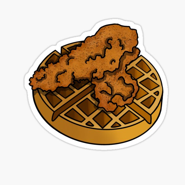 "Chicken & Waffles" Sticker for Sale by honeybeepaper Redbubble