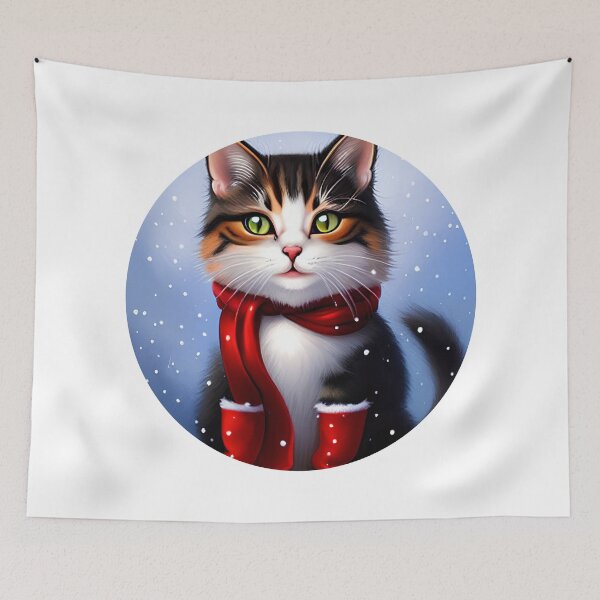 Item preview, Christmas Cat Closeup designed and sold by ArtificialCraft.
