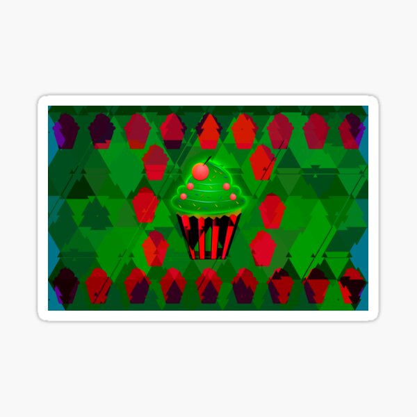Green Glow Cupcake Sticker