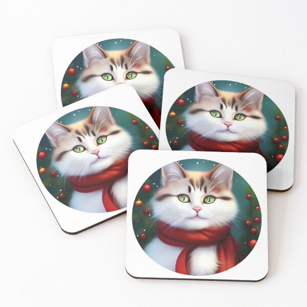 Item preview, Christmas Cat Closeup designed and sold by ArtificialCraft.