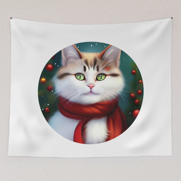 Item preview, Christmas Cat Closeup designed and sold by ArtificialCraft.