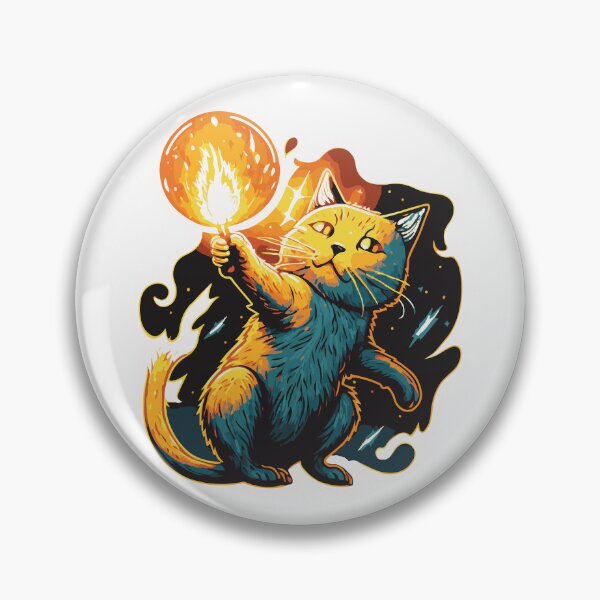 Item preview, The Wizard Cat Casts Fireball designed and sold by fantasy-cats.