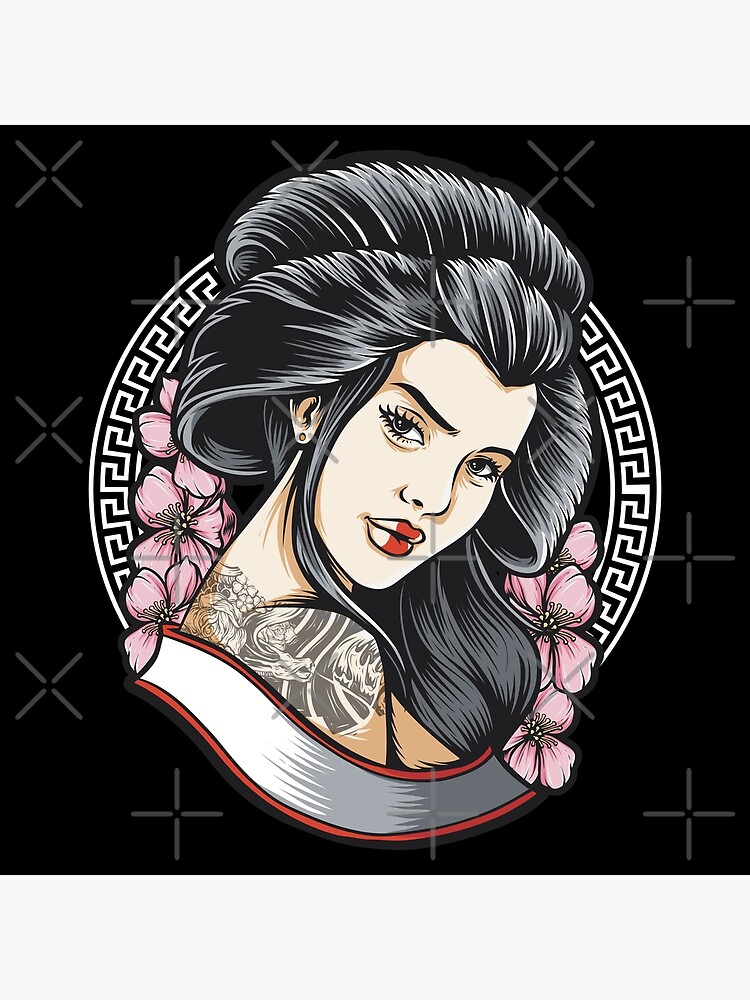 Anime girl in red kimono sticker, cherry blossoms, anime girl  portrait,Japanese traditional costume, anime fan art Sticker for Sale by  DeepikaSingh