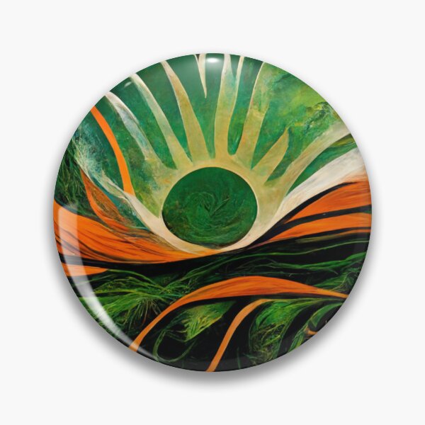 Item preview, Bold, dramatic image of a green sun with rays extending out as it shines. designed and sold by liana campbell.
