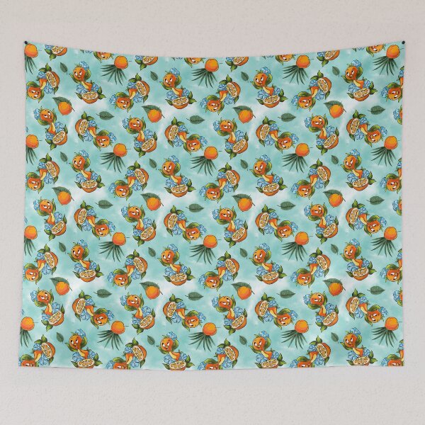 Item preview, Little Orange Bird (Blue Background) designed and sold by Disney1955Fan.