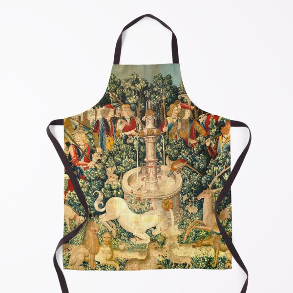 Item preview, The Unicorn Purifies Water with its horn (from the Unicorn Tapestries) Mystical vintage medieval textile. La licorne purifie l'eau avec sa corne (d’après les tapisseries de licorne) designed and sold by MagicStrawberry.